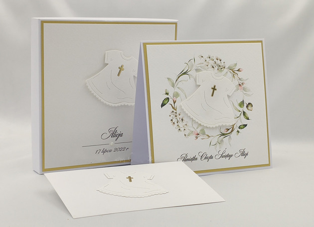 kartki, zaproszenia na chrzest Pamiątka chrztu w pudełku z kopertą, C 24A