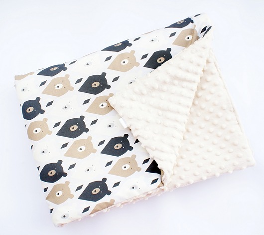 Kocyk Brązowe Misie 75x100 cm Owl on cotton