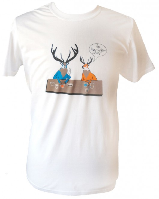 T-shirt unisex - Deer Wife - biały MUNGO