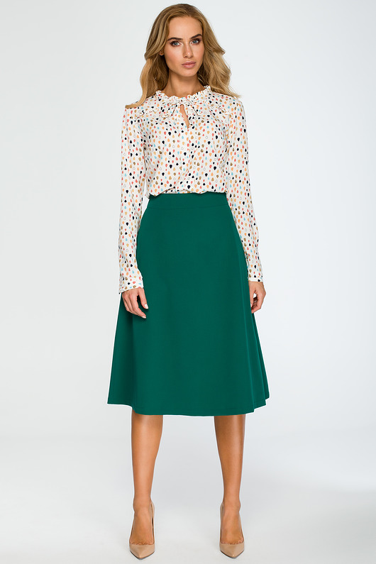Spódnica lekko rozkloszowana-zielona(S-133) STYLE