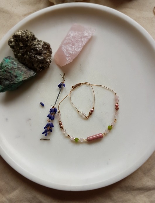 Czakra Serca- Amuletka z Rodonitem i Jadeitem Ili arte biju