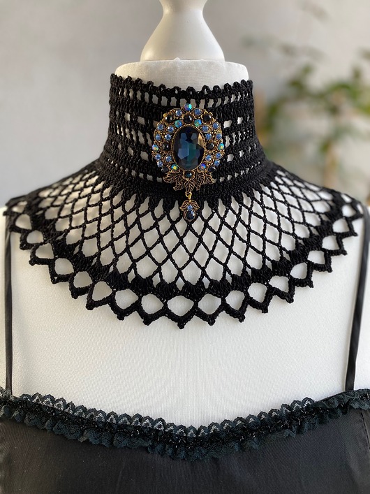 chokery Koronkowy naszyjnik ażurowy retro