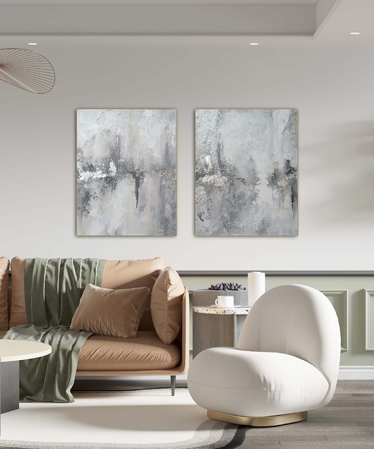 obrazy Abstrakcja Ręcznie malowany obraz Wielkoformatowy Dyptyk