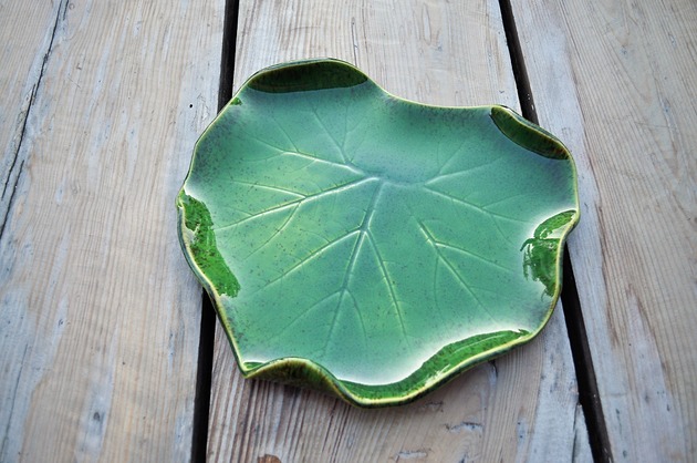 patery i talerze Patera ceramiczna Liść