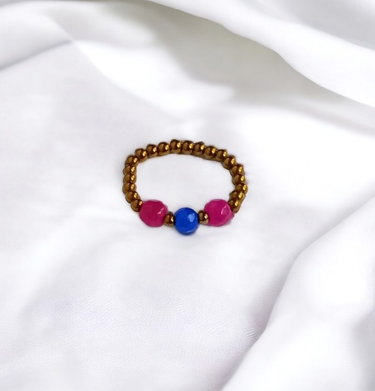 pierścionki elastyczne Pierścionek : golden summer I : jadeit, hematyt