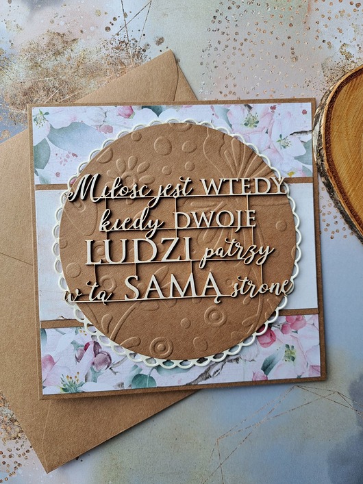 zaproszenia i kartki na ślub Kartka ślubna z cytatem