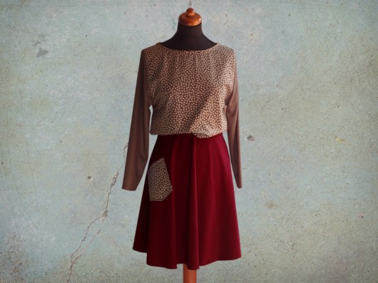 retro TUBA - burgundy mymelfrau