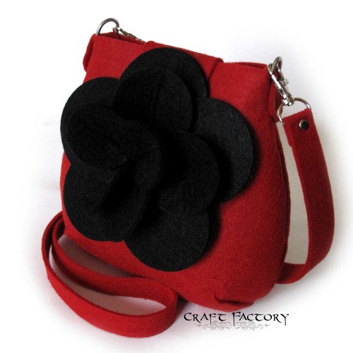Lotus Blossom Black/Red - torebka na ramię Craft Factory