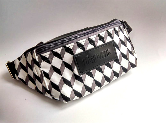 Nerka z serii GEOMETRY.Black/gray/white Handverk