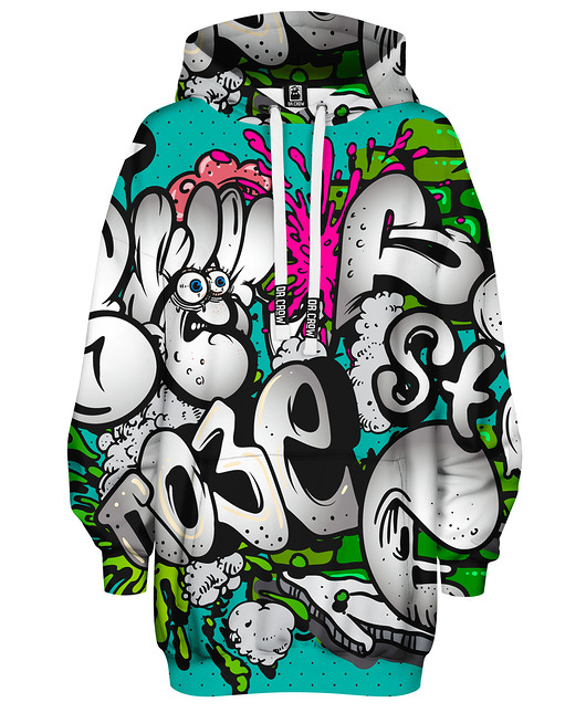 bluza z kapturem damska Bluza Oversize Tunika DR.CROW Graff