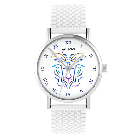 zegarki unisex Kolekcja Starlight - Koziorożec - silikonowy, biały