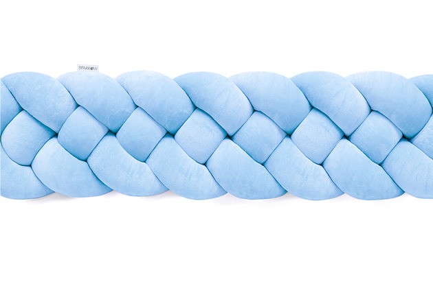 akcesoria do łóżeczek Ochraniacz warkocz 4 pasma BABY BLUE