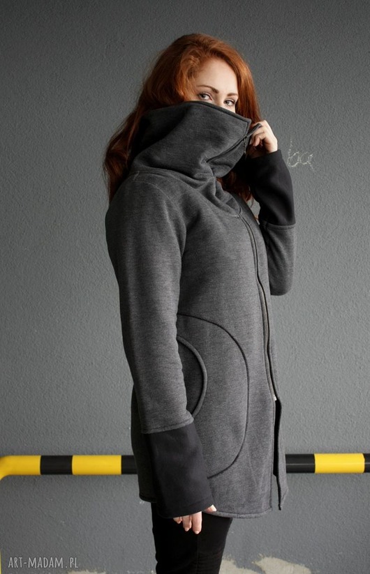 bluza bez kaptura damska Bluza damska,długa bluza ze stójką