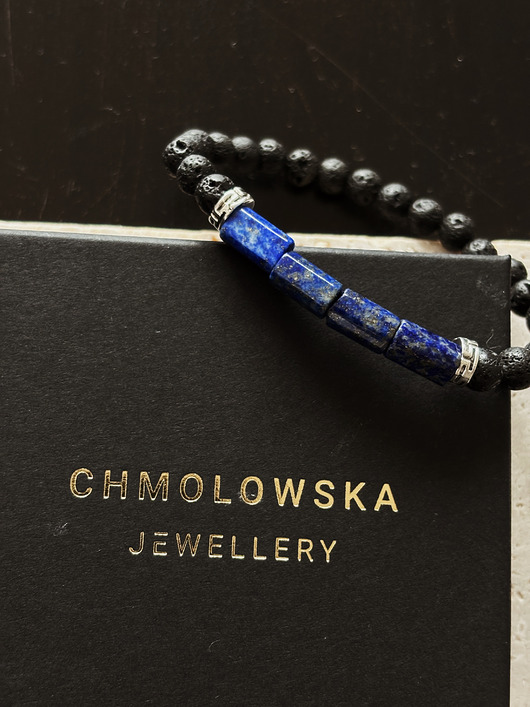 biżuteria męska Bransoletka Męska Lapis Lazuli