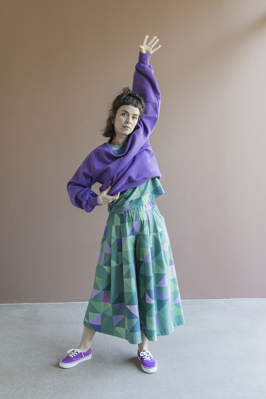 bluza bez kaptura damska Fioletowa Bluza bez kaptura