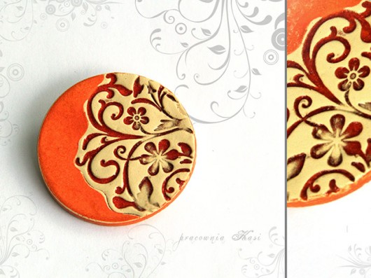 red & orange katha