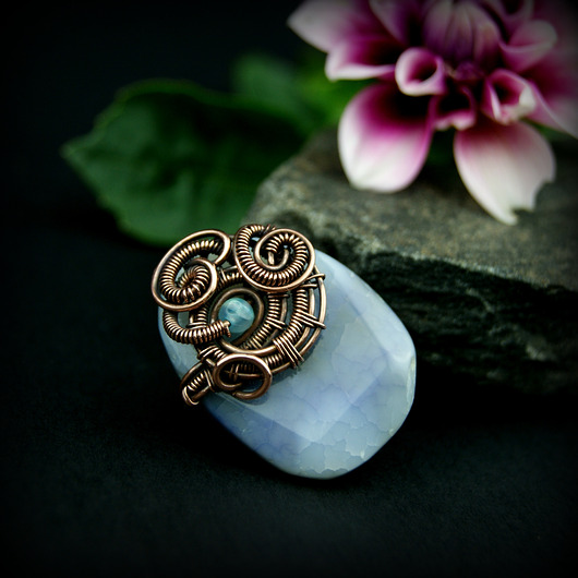 broszki Agat broszka wire wrapping