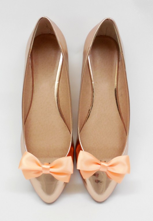 Kokardki Classic Peach - klipsy do butów Coquet Coquet