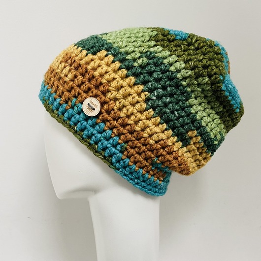 czapki damskie Gruba czapka beanie smerf kolorowa szydełkowa