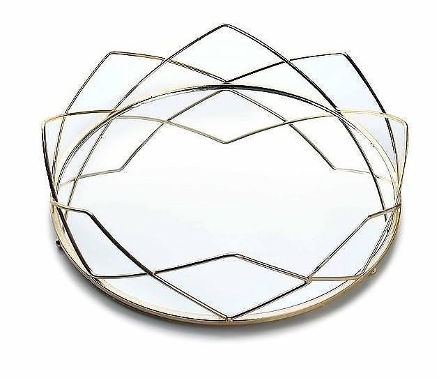Taca Złota z Lustrem 26.5 cm MIA home