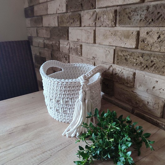kosze do przechowywania Koszyk ze sznurka bawełnianego 20cmx15cm