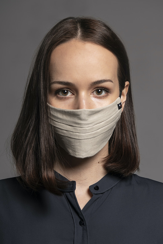 maseczki ochronne Maska Canvas beżowa ze 100% lnu  MASKKA 1582