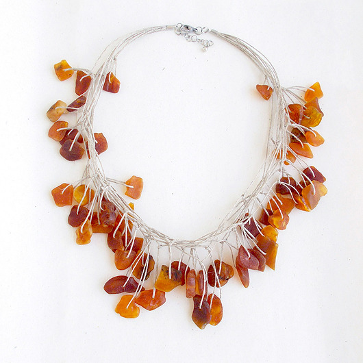 kolie Bałtycki bursztyn surowy naszyjnik unikat