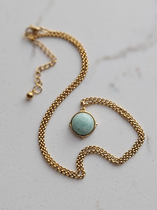 wisiory Naszyjnik z fluorytem w stylu vintage