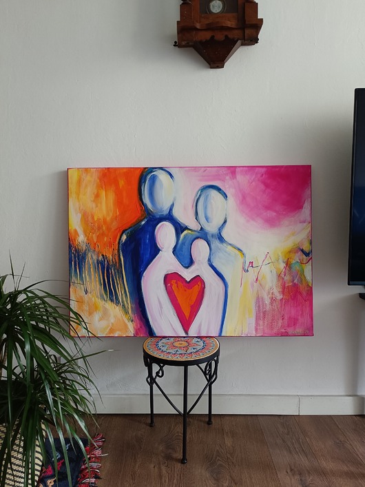 obrazy Portret na zamówienie kupującego - symboliczny portret rodzinny - 70x100 cm