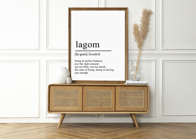 plakaty PLAKAT Lagom definicja typograficzny