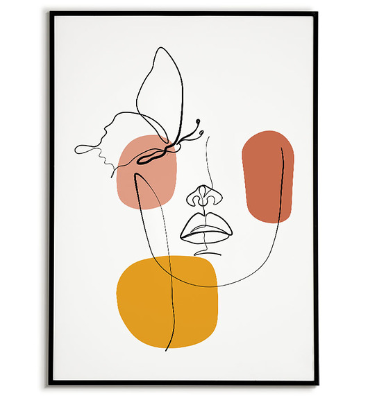plakaty Plakat KOBIETA kontur abstrakcja linie 0483