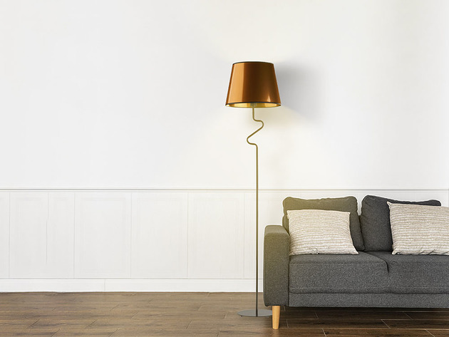 lampy podłogowe Industrialna lampa stojąca do salonu FOGO MIRROR