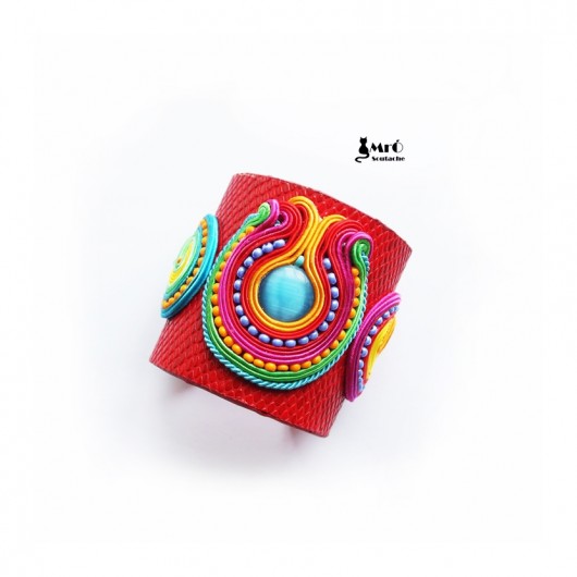 Niepowtarzalna megakolorowa bransoleta Sutasz Mró Soutache