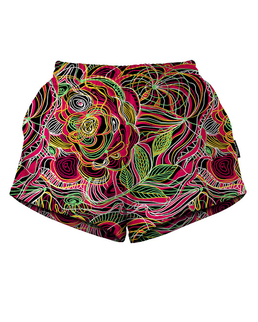 szorty damskie Shorty Spodenki Damskie DR.CROW Drawn Flowers