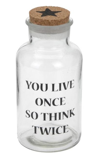 Butelka szklana You live once MIA home