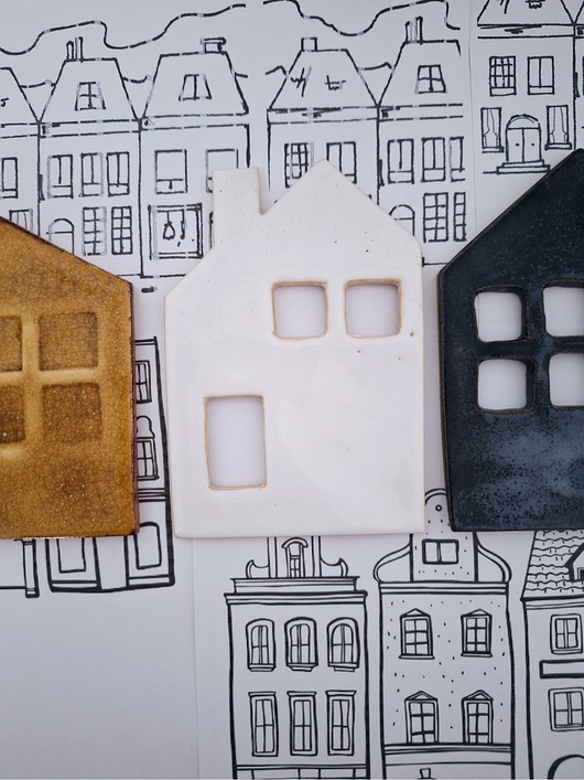 figurki i rzeźby Domek ceramiczny kafelek