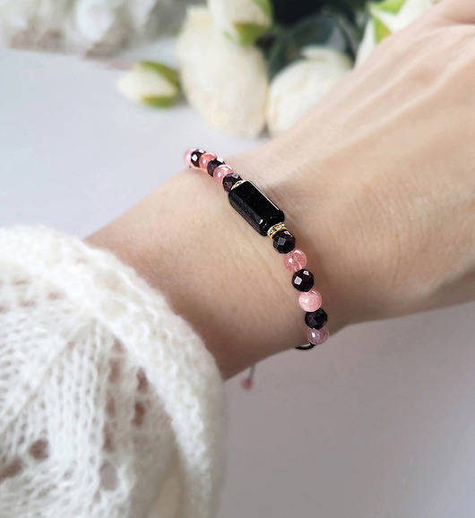 bransoletki z kamieni naturalnych Ochrona, radość i spełnione marzenia- z Turmalinem