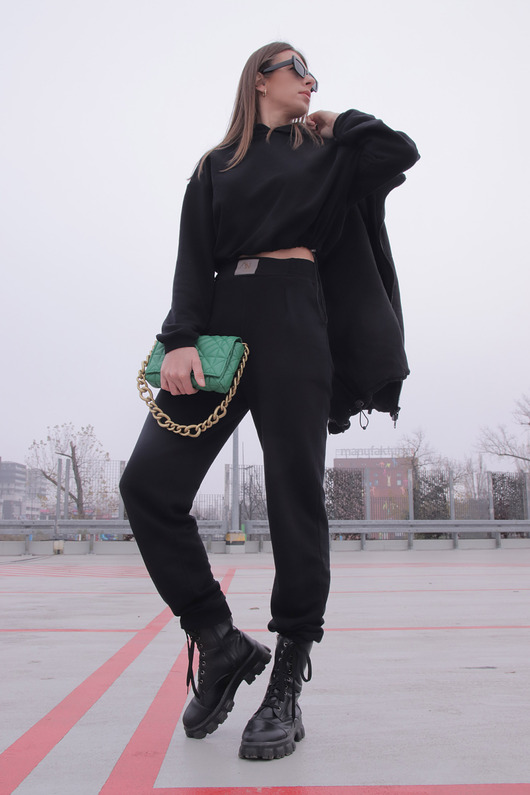 spodnie dresowe damskie Spodnie dresowe z wysokim stanem INSTA GRL
