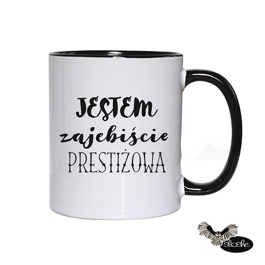 Jestem zajebiście prestiżowa, kubek ceramiczny Sowia Aleja