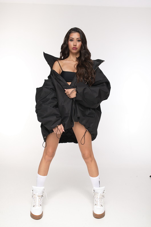 kurtki damskie Kurtka typu bomber oversize czarna