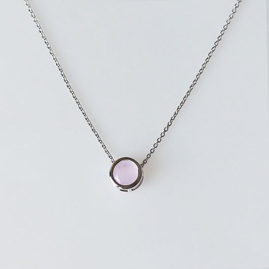 Iced Pink Dot in silver Mitsu