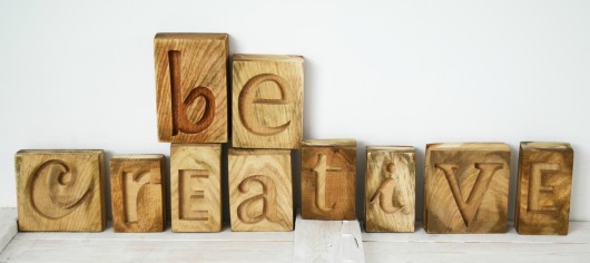 BE CREATIVE napis drewniany litery Littlewood
