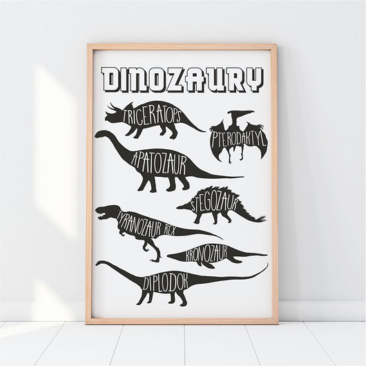 OBRAZEK DINOZAURY 40x50cm PLAKAT Dekoracjan