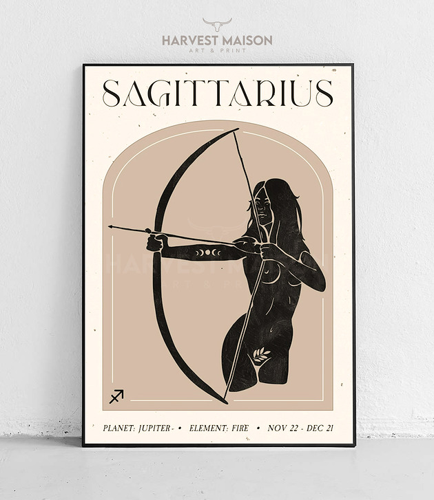 plakaty Plakat Pomysł na prezent Zodiakalna Kobieta Znak Zodiaku Strzelec