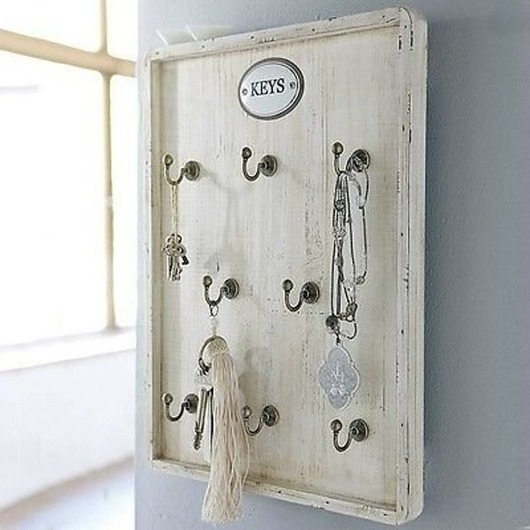Tablica na klucze Shabby Chic Vintage biala anty LaProvence