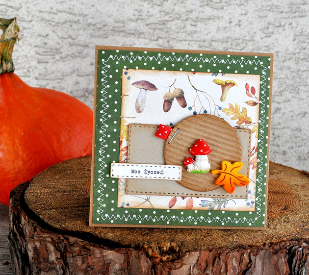 kartki scrapbooking Jesienna kartka okolicznościowa