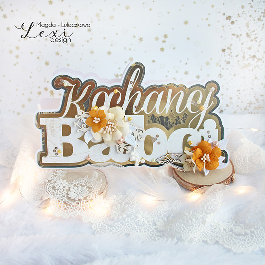 kartki scrapbooking Kartka Dzień Babci napis "Kochanej Babci" GOTOWA