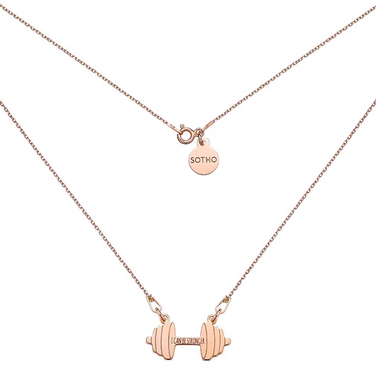 srebrne naszyjniki Naszyjnik z różowego złota sztanga I CAN BE STRONGER