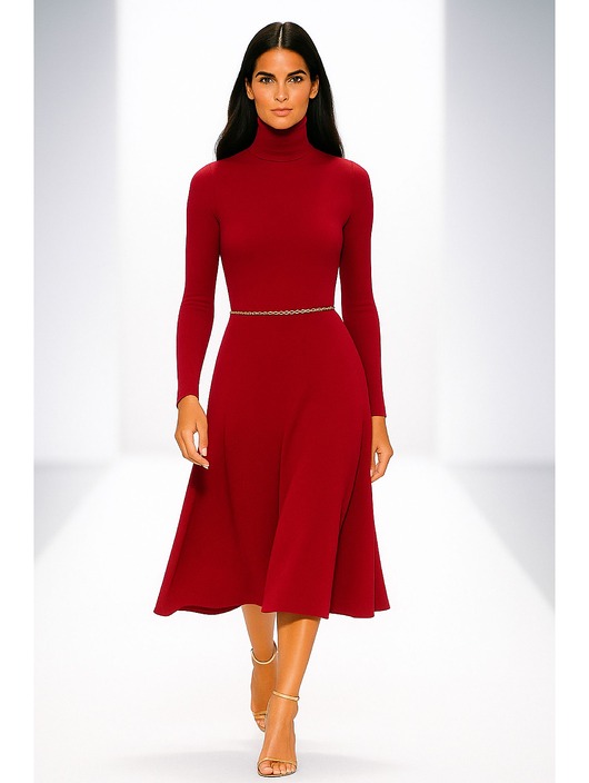 sukienki midi damskie Sukienka czerwona YY300051