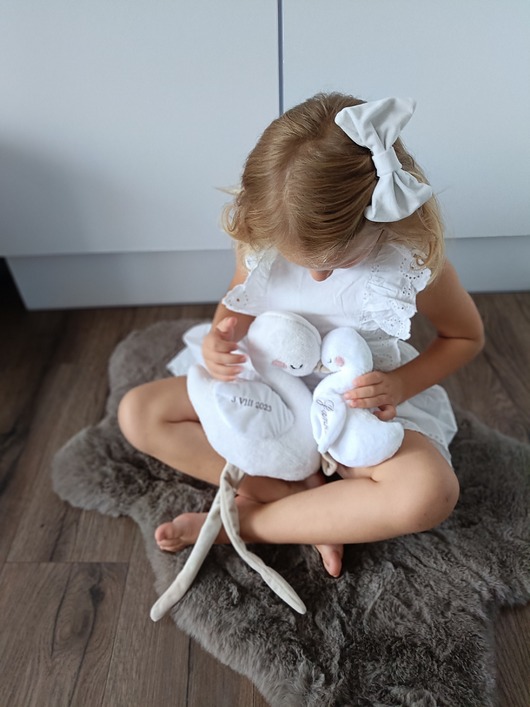 przytulanki dla niemowląt i dzieci Dwa łabędzie - zestaw dla sióstr